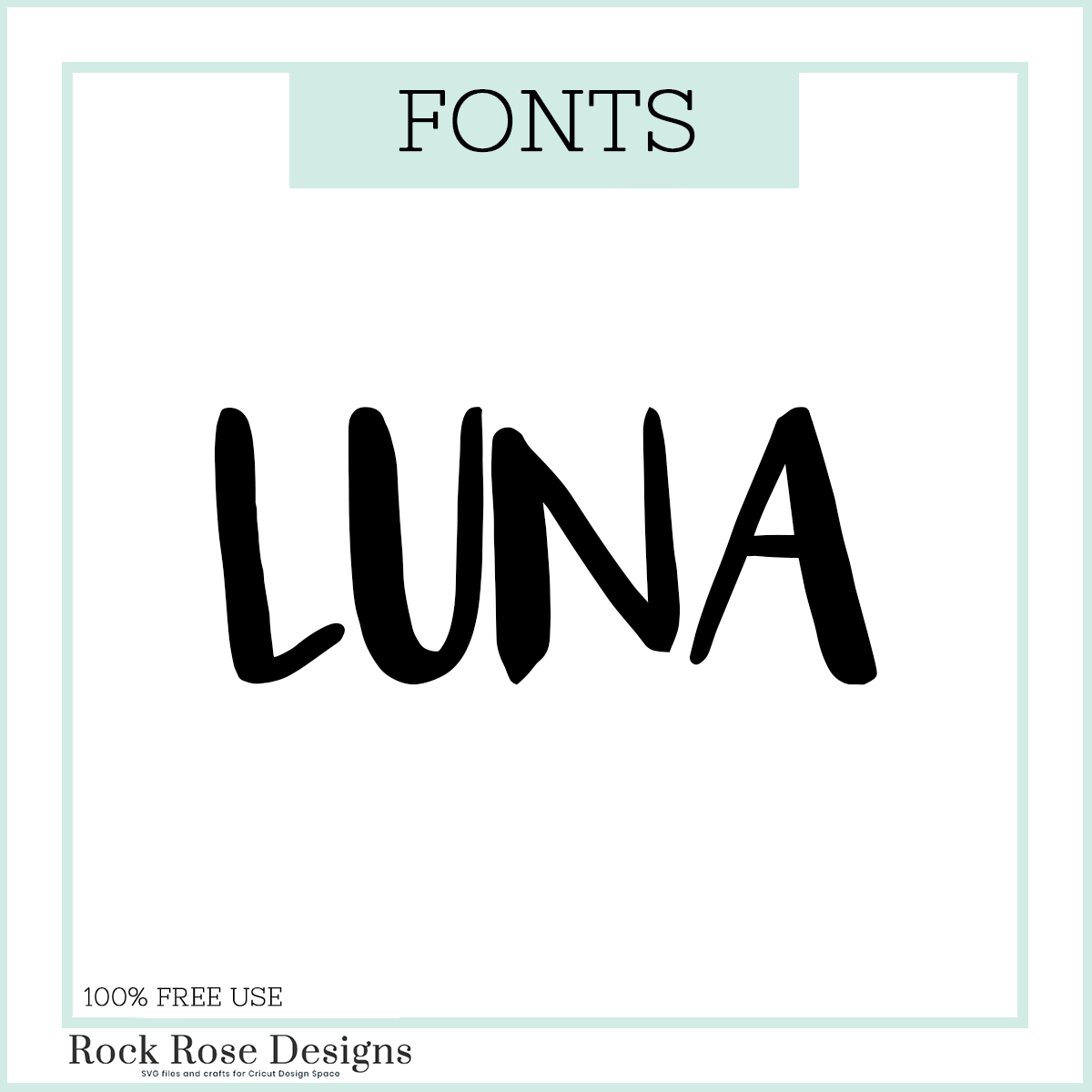 Verlichting munt Continu Luna – Font Rock Rose Designs – Rock Rose Designs